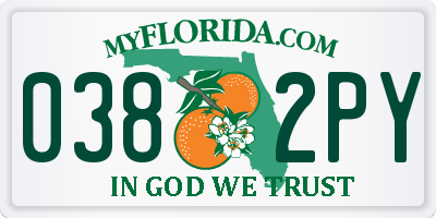 FL license plate 0382PY