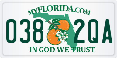 FL license plate 0382QA