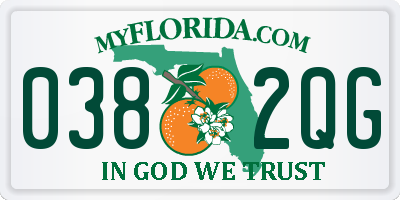 FL license plate 0382QG