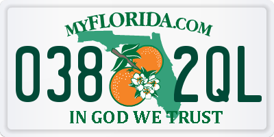 FL license plate 0382QL