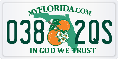 FL license plate 0382QS