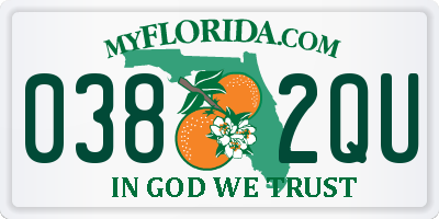 FL license plate 0382QU