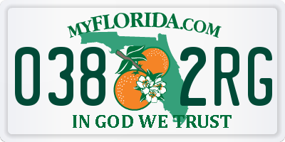 FL license plate 0382RG