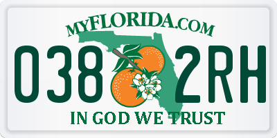 FL license plate 0382RH