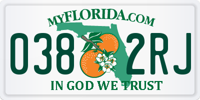 FL license plate 0382RJ