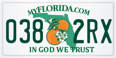 FL license plate 0382RX