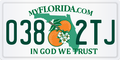 FL license plate 0382TJ