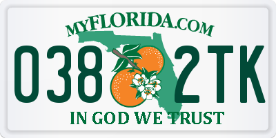 FL license plate 0382TK