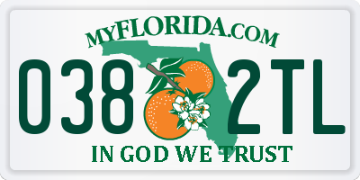 FL license plate 0382TL