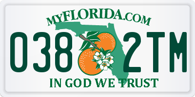 FL license plate 0382TM