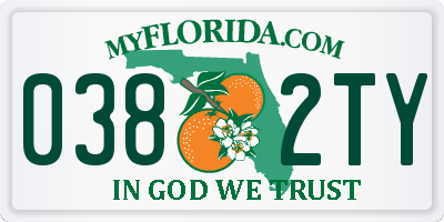FL license plate 0382TY