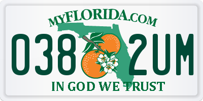 FL license plate 0382UM