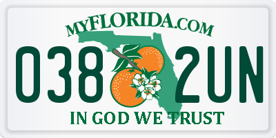 FL license plate 0382UN