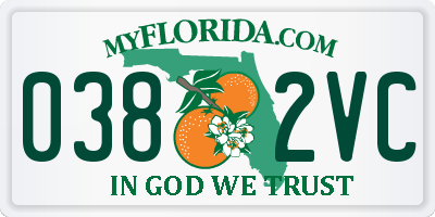 FL license plate 0382VC