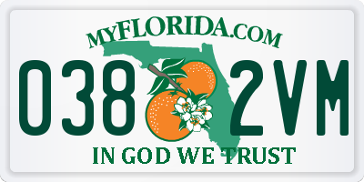 FL license plate 0382VM