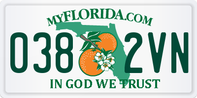 FL license plate 0382VN