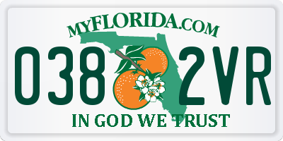 FL license plate 0382VR