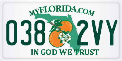 FL license plate 0382VY