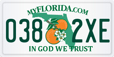 FL license plate 0382XE