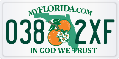FL license plate 0382XF