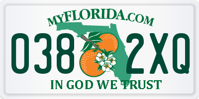 FL license plate 0382XQ