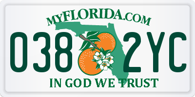 FL license plate 0382YC