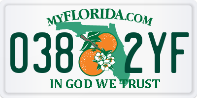 FL license plate 0382YF