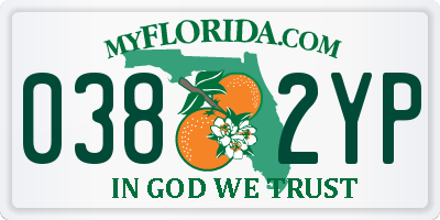 FL license plate 0382YP