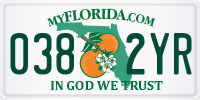 FL license plate 0382YR