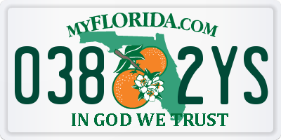 FL license plate 0382YS