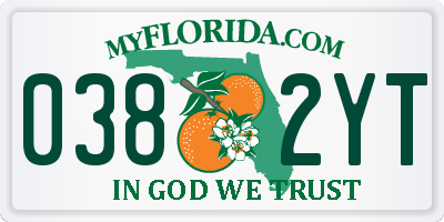 FL license plate 0382YT