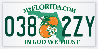 FL license plate 0382ZY