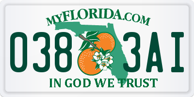 FL license plate 0383AI