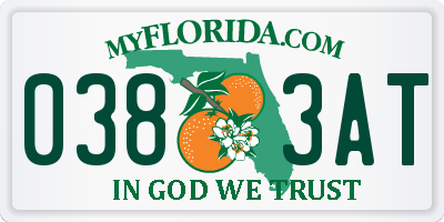 FL license plate 0383AT