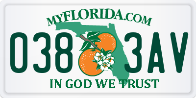 FL license plate 0383AV