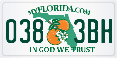 FL license plate 0383BH