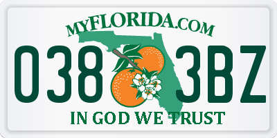 FL license plate 0383BZ