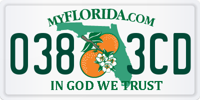 FL license plate 0383CD