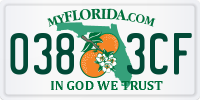 FL license plate 0383CF