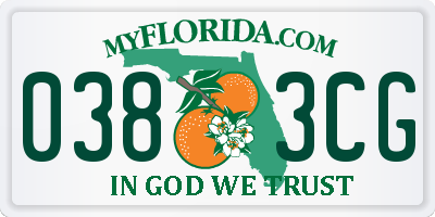 FL license plate 0383CG