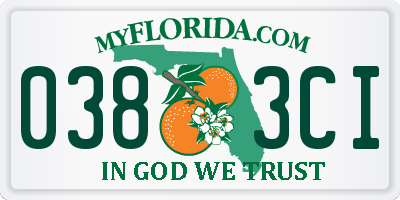 FL license plate 0383CI