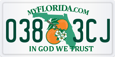 FL license plate 0383CJ