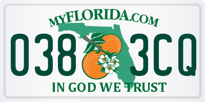 FL license plate 0383CQ