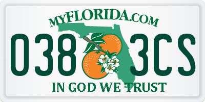 FL license plate 0383CS
