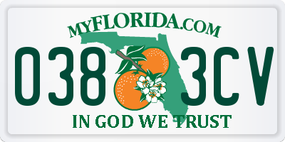 FL license plate 0383CV