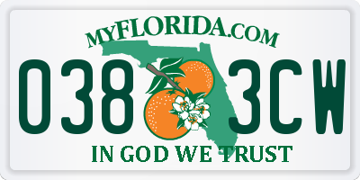 FL license plate 0383CW