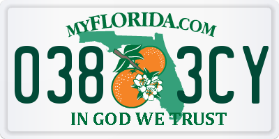 FL license plate 0383CY