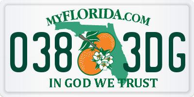 FL license plate 0383DG
