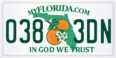 FL license plate 0383DN
