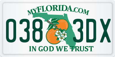 FL license plate 0383DX